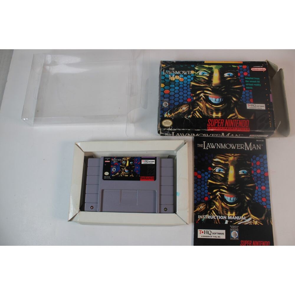 The Lawnmower Man Action & Adventure Super Nintendo SNES THQ Box Manual 1993